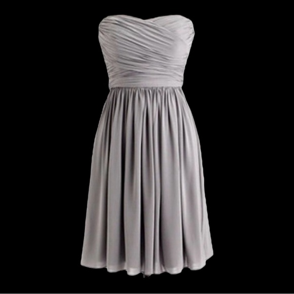 J Crew~ Graphite Arabella Strapless Silk Chiffon Dress~ Prom ~ Bridesmaid size 2 - Picture 10 of 12